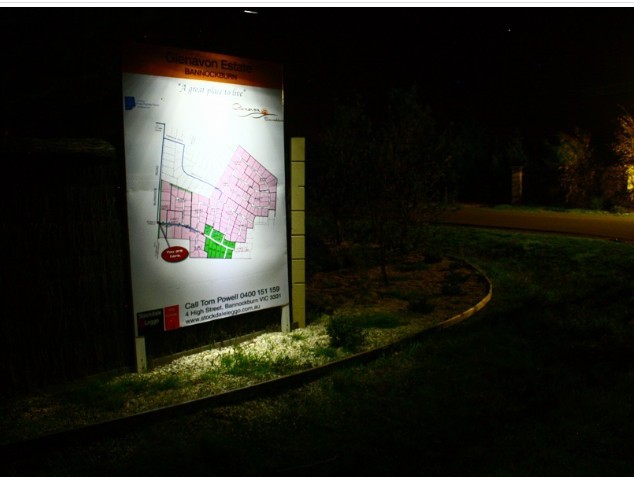 Commercial Solar Billboard Light at Night